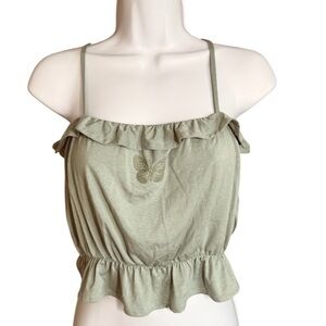 Volcom Women's Glowing Up Butterfly Cami Top in Sea Glass Green Size Small